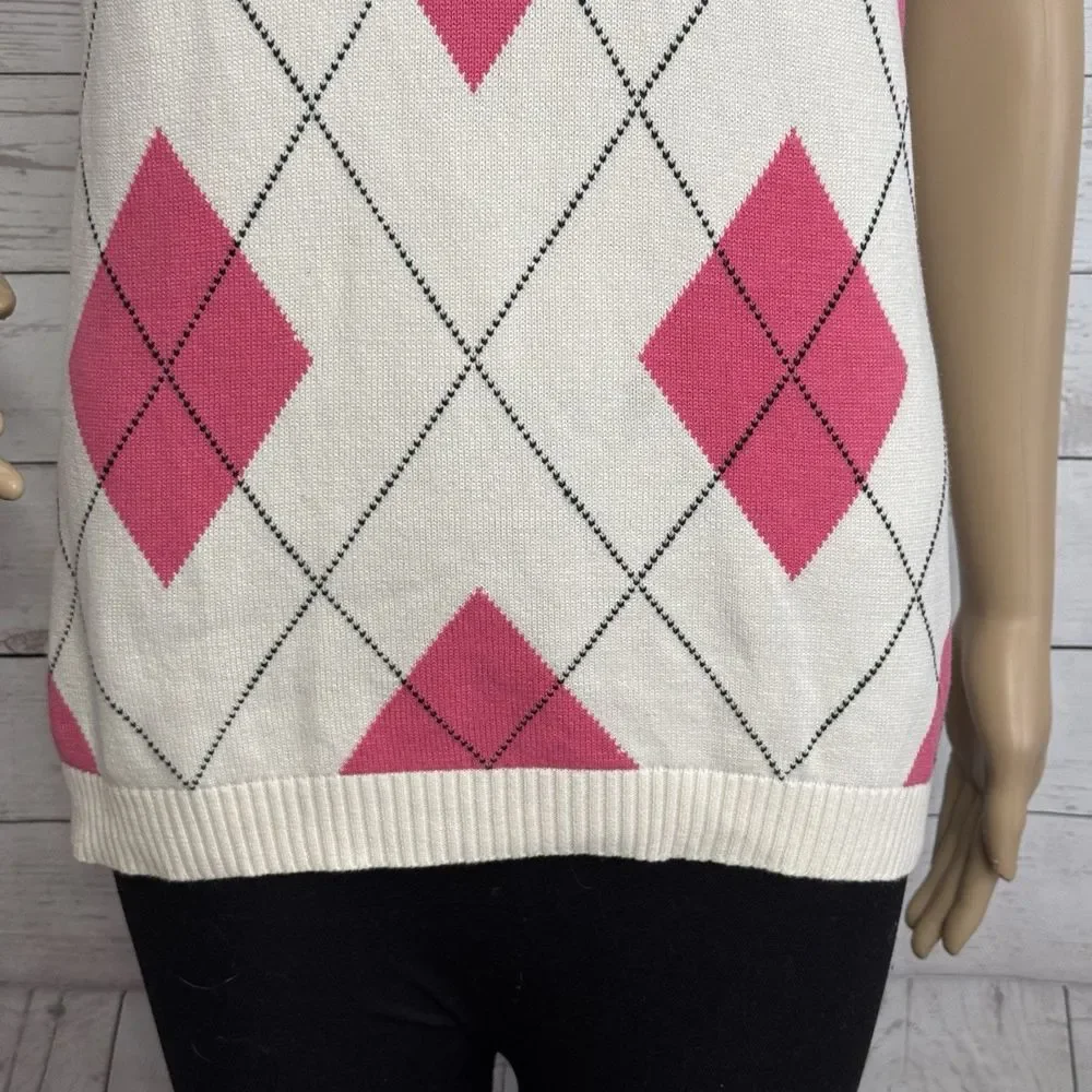 IZOD Sweater Vest Argyle Classic 100% Cotton Golf Preppy - Picture 8 of 12